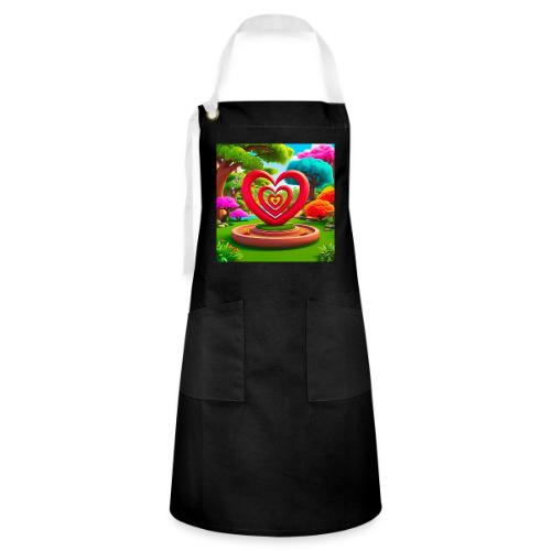 Triple heart landscape, nature, love, happiness - Artisan Apron
