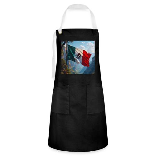 Mexican Flag in Mountain Nature Landscape - Artisan Apron
