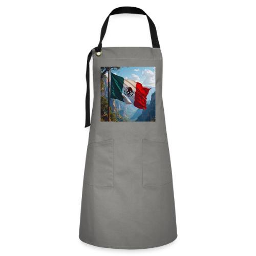 Mexican Flag in Mountain Nature Landscape - Artisan Apron