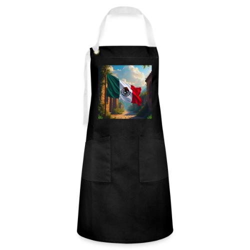 Mexican flag in Magical Town and Nature - Artisan Apron