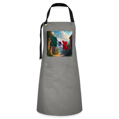 Mexican flag in Magical Town and Nature - Artisan Apron