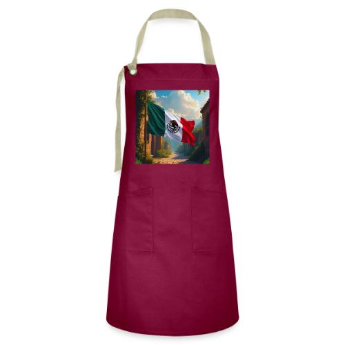 Mexican flag in Magical Town and Nature - Artisan Apron