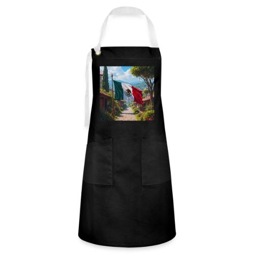 Mexican flag surrounded by nature and magic town - Artisan Apron