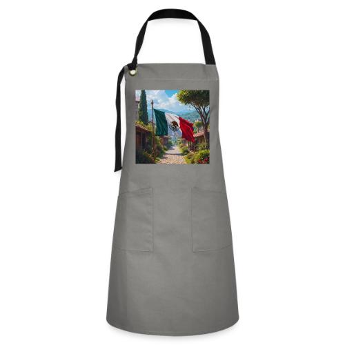 Mexican flag surrounded by nature and magic town - Artisan Apron