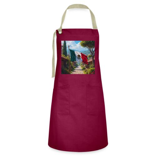 Mexican flag surrounded by nature and magic town - Artisan Apron