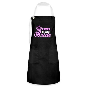 Bachelorette Team Bride Wedding bachelorette party - Artisan Apron - black/white - Front