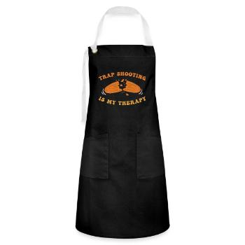 Trap Shooting Clay Shooting - Artisan Apron - black/white - Front