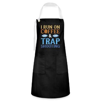 Trap Shooting Clay Shooting - Artisan Apron - black/white - Front