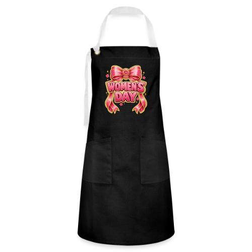 Cute Pink Bow Women’s Day Feminist Symbol - Artisan Apron
