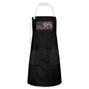 SXS UTV side by side American flag outdoors - Artisan Apron - black/white - Front