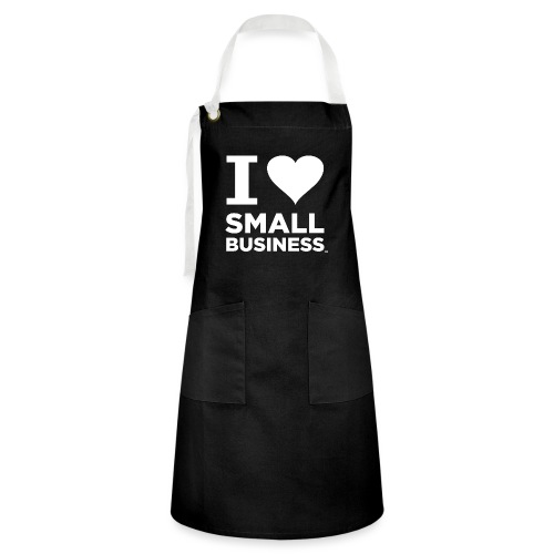 I Heart Small Business Logo (All White) - Artisan Apron