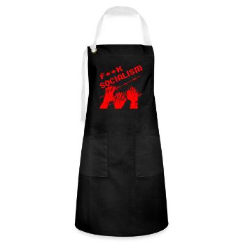 Fuc >| Socialism Barb Wire #USAPatriotGraphics © - Artisan Apron - black/white - Front