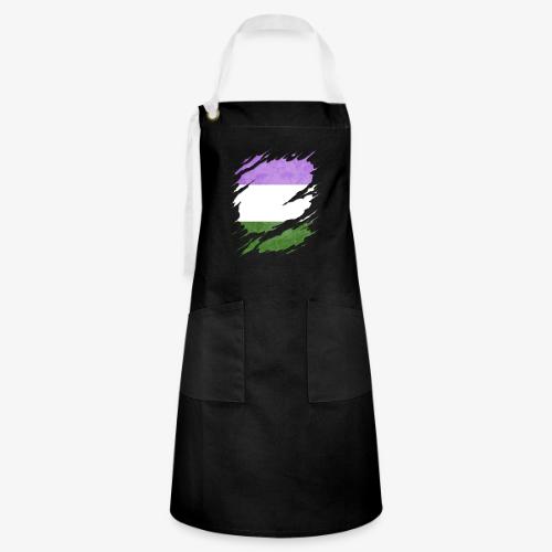 Genderqueer Pride Flag Ripped Reveal - Artisan Apron