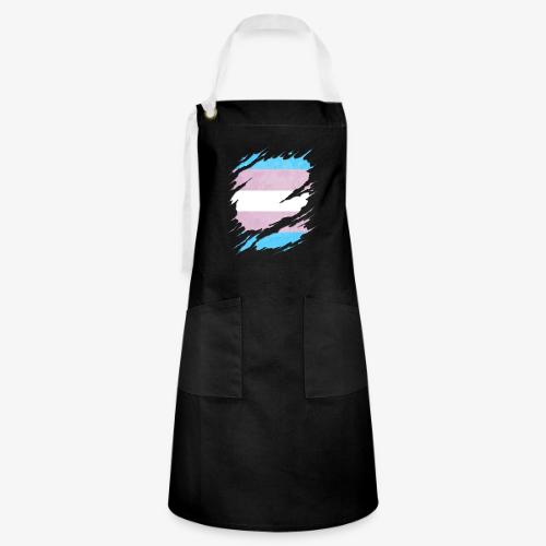 Transgender Pride Flag Ripped Reveal - Artisan Apron