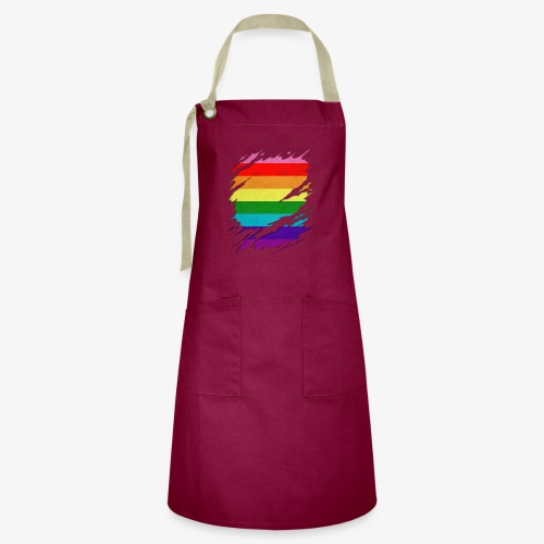 Original Gilbert Baker LGBT Gay Pride Flag Ripped - Artisan Apron