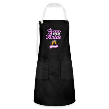 Bachelorette Team Bride Wedding bachelorette party - Artisan Apron - black/white - Front