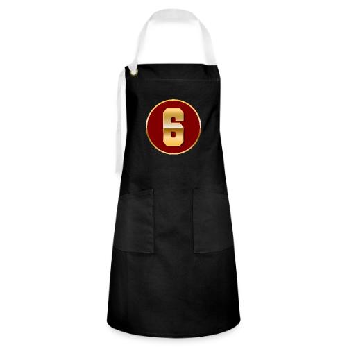 Number 6 in Gold Varsity Font - Artisan Apron