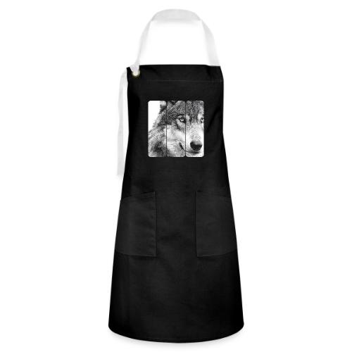Wolf Face Triptych: Silent Alpha - Artisan Apron