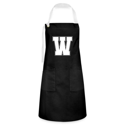 White Letter W – Varsity Alphabet Monogram - Artisan Apron