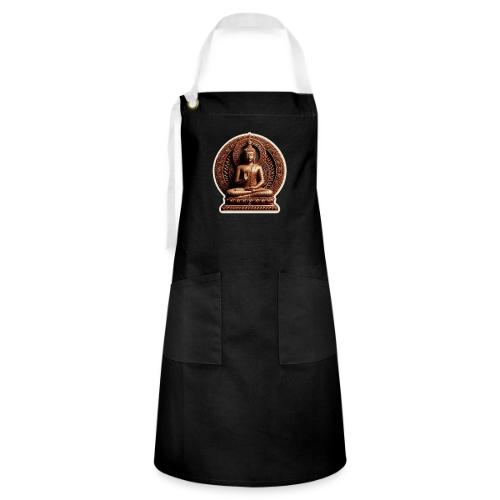Buddha Statue in meditation and Hand Mudra - Artisan Apron