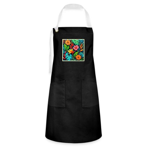 Vibrant Tropical Jungle Bloom Art - Artisan Apron