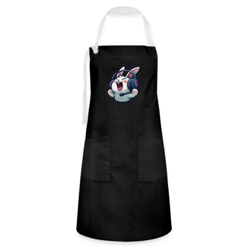 Gamer Bunny Headset Cartoon Design - Artisan Apron