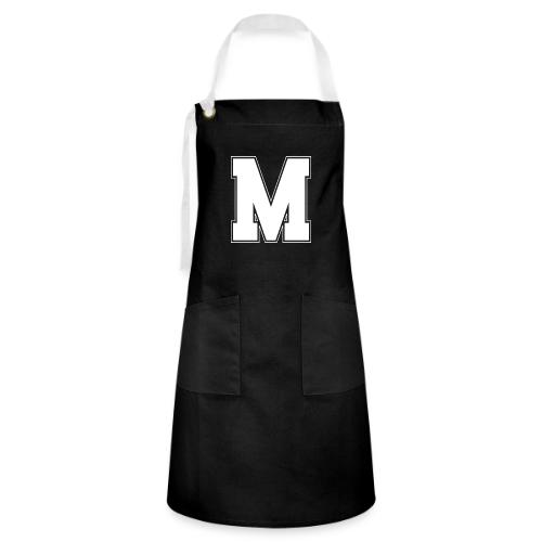 White Letter M – Varsity Alphabet Monogram - Artisan Apron
