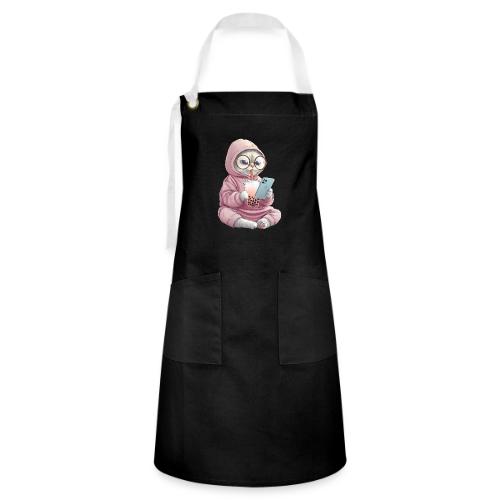 Cool Cat Bubble Tea Cartoon Design - Artisan Apron