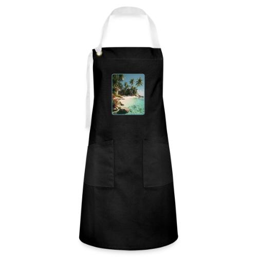 Serene Tropical Beach Floral Design - Artisan Apron