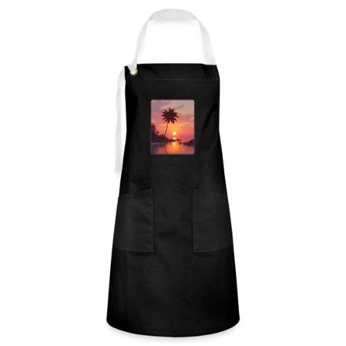 Tropical Beach Sunset Palm Design - Artisan Apron