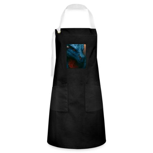 Turquoise Dragon Fire Eye Design - Artisan Apron