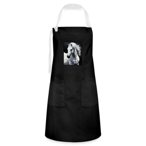 White Horse Oil Painting Design - Artisan Apron