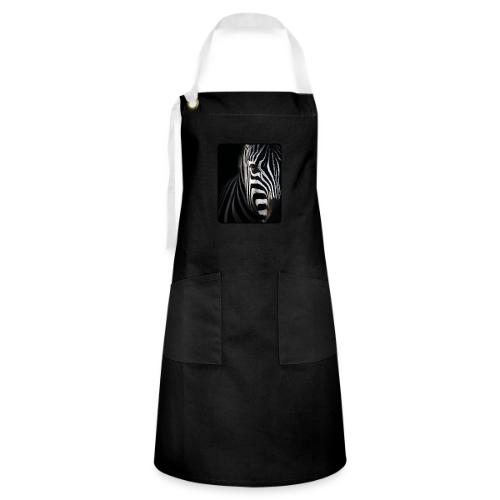 Zebra High Contrast Portrait Design - Artisan Apron