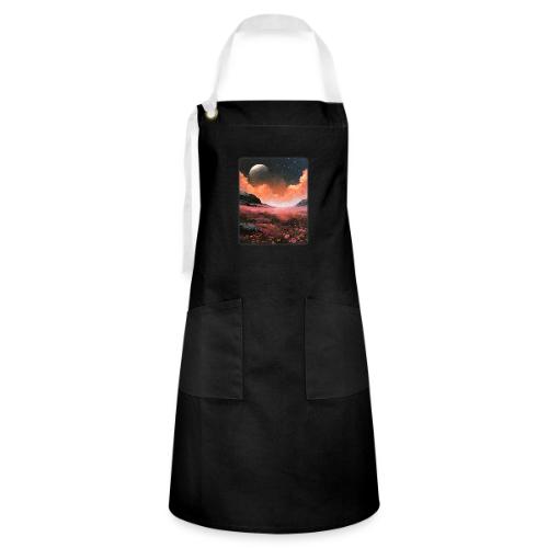 Moonlit Fantasy Flower Landscape - Artisan Apron