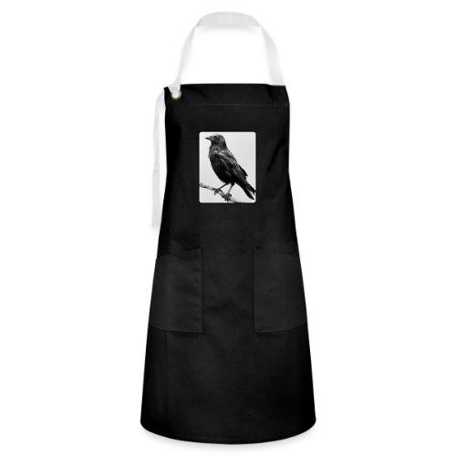 Raven Black and White Art Design - Artisan Apron
