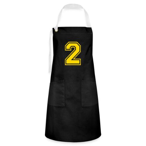 Number 2 in a classic athletic collegiate font - Artisan Apron