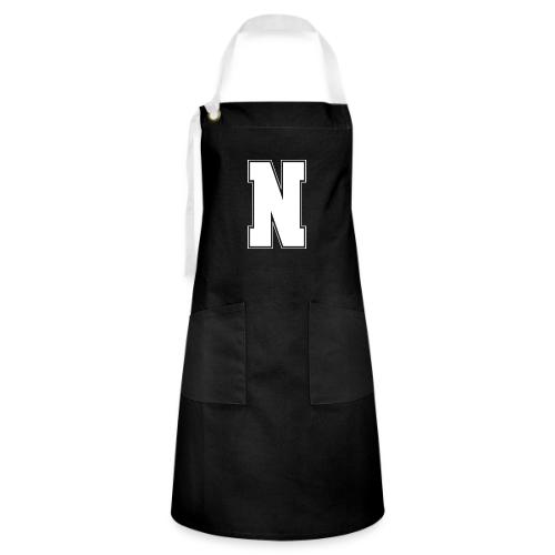 White Letter N – Varsity Alphabet Monogram - Artisan Apron