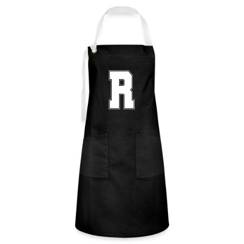 White Letter R – Varsity Alphabet Monogram - Artisan Apron
