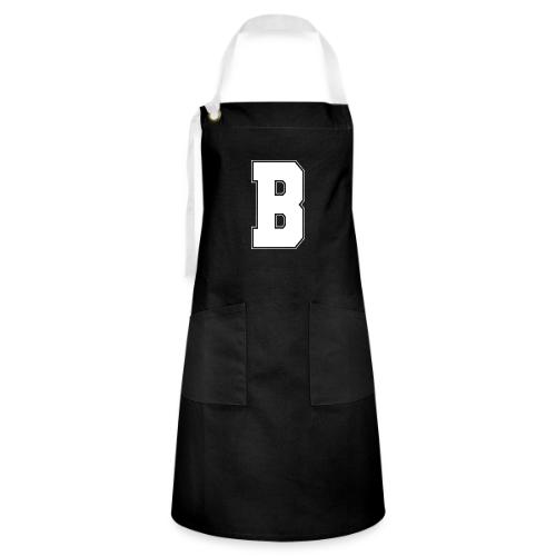 White Letter B – Varsity Alphabet Monogram - Artisan Apron