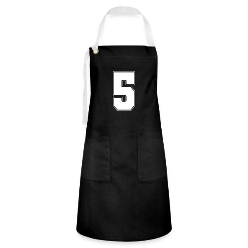 White Number 5 – Varsity Font - Artisan Apron