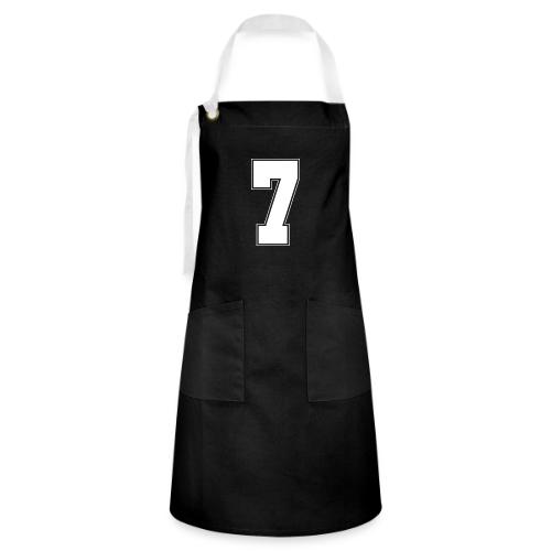 White Number 7 – Varsity Font - Artisan Apron