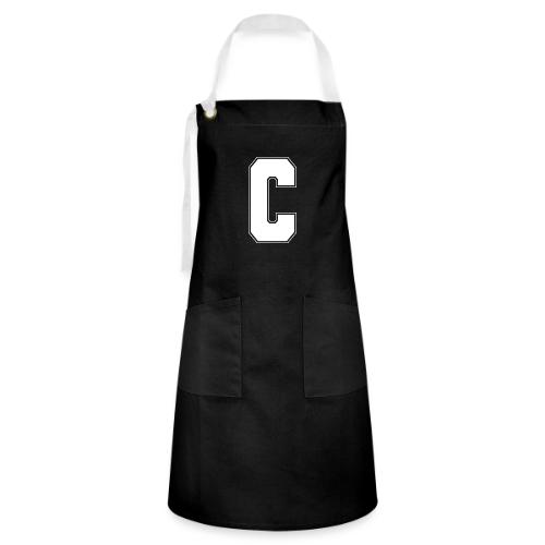 White Letter C – Varsity Alphabet Monogram - Artisan Apron