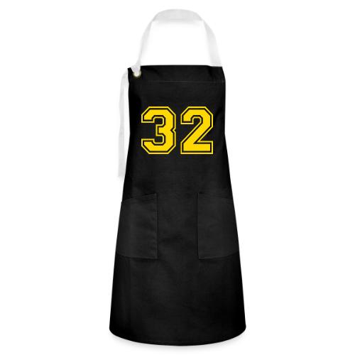 Number 32 in a classic athletic collegiate font - Artisan Apron