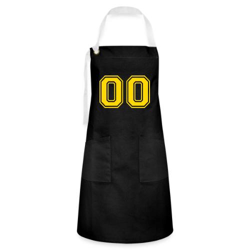 Number 00 in a classic athletic collegiate font - Artisan Apron