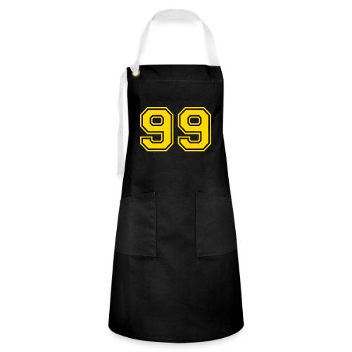 Number 99 in a classic athletic collegiate font - Artisan Apron