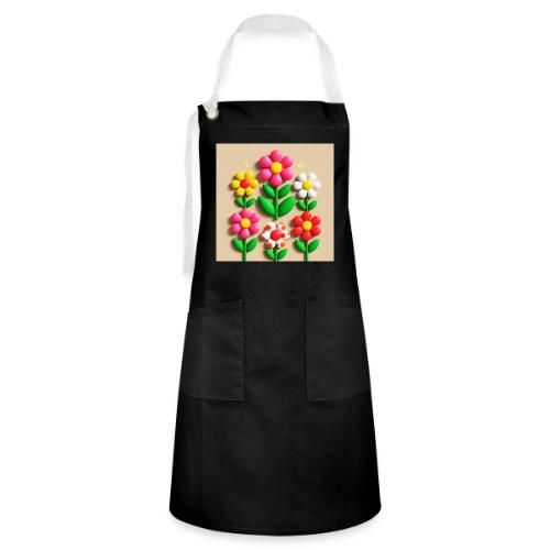 3D Flowers and Butterflies in Amber, Floral Design - Artisan Apron