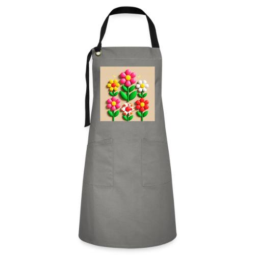 3D Flowers and Butterflies in Amber, Floral Design - Artisan Apron