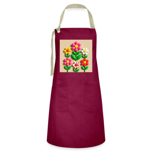 3D Flowers and Butterflies in Amber, Floral Design - Artisan Apron