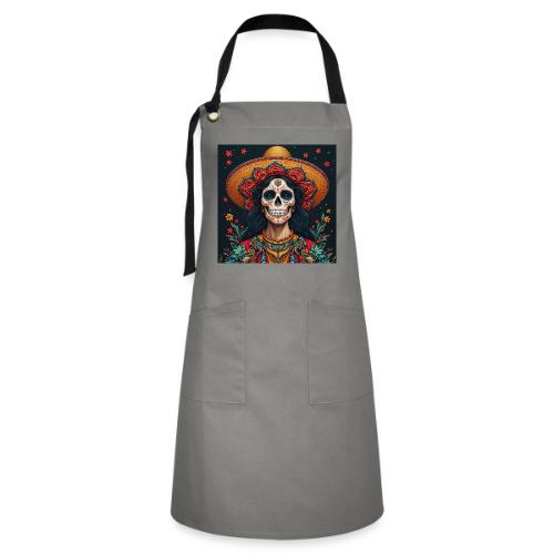 Charra Skull Art | Traditional Mexican Design - Artisan Apron