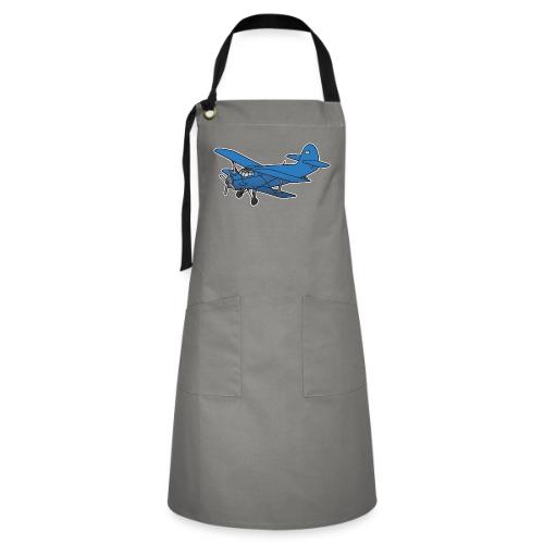 Blue biplane, propeller-driven airplane, aircraft - Artisan Apron